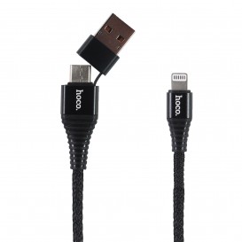 Câble lightning vers USB-C / USB - Noir