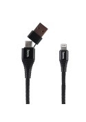 Câble lightning vers USB-C / USB - Noir