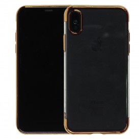 Coque TPU transparente bords couleur métallique iPhone X Xs
