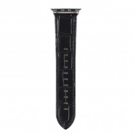 Bracelet cuir crocodile noir iSmile pour Apple Watch 38mm & 40mm