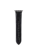 Bracelet cuir crocodile noir iSmile pour Apple Watch 38mm & 40mm