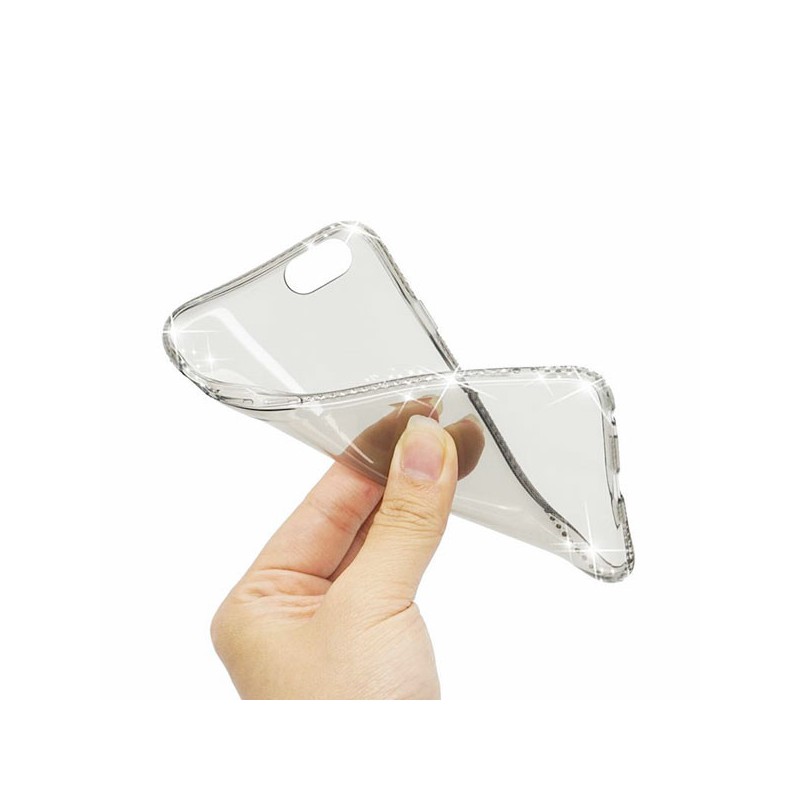 Coque TPU transparente bords en strass iPhone 6 / 6S