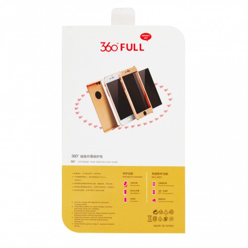 Coque de protection 360° avec film en verre trempé iPhone 6/6S