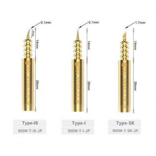 Lot de 3 pannes à souder 0.1mm Haute précision (Bronze sans oxygène)