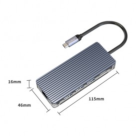 Hub USB-C 6 en 1 Transparent (USB-A / HDMI / RJ45 / USB-C)