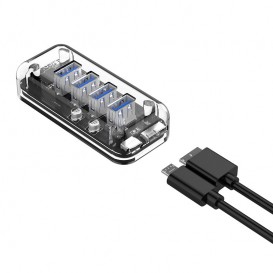 Hub 4 USB 3.0 Transparent