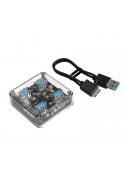 Hub 4 USB 3.0 Transparent (Modèle Carré)
