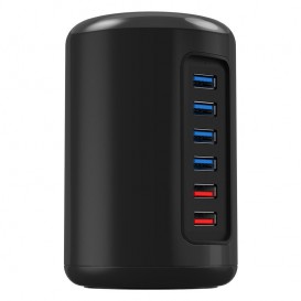 HUB USB 4 ports + 2 Super Charge + Câble (Modèle Cylindre)