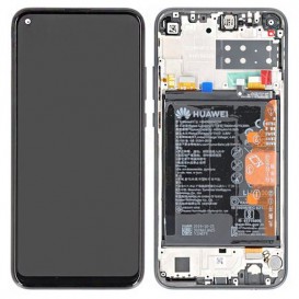 Ecran complet pré-monté sur châssis + batterie  pour Huawei P40 Lite E Midnight Black