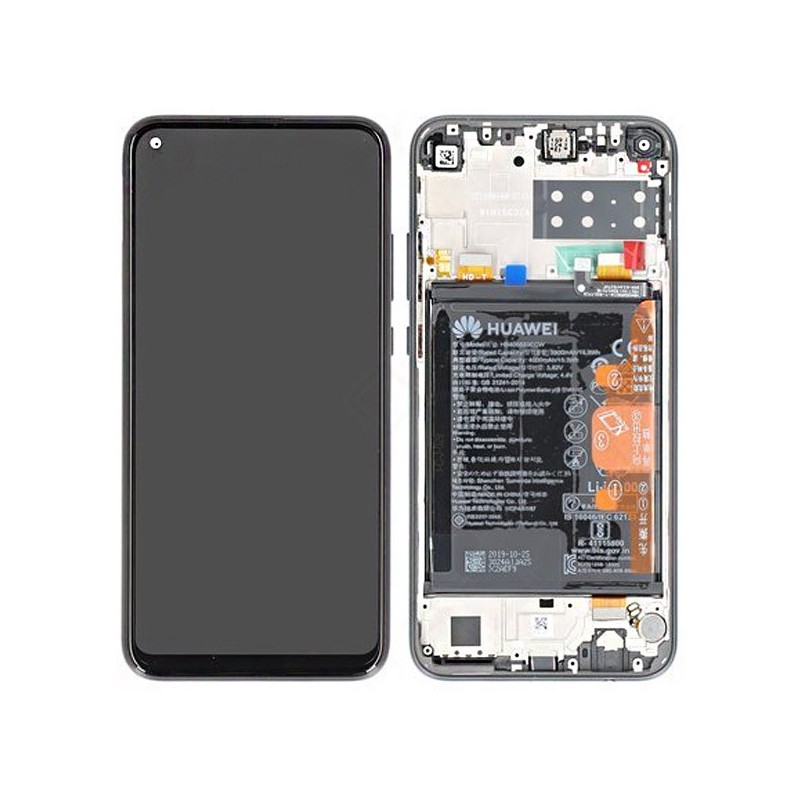 Ecran complet pré-monté sur châssis + batterie  pour Huawei P40 Lite E Midnight Black