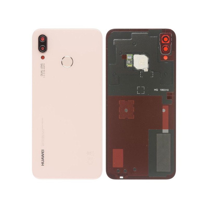 Vitre arrière avec lecteur d'empreintes digitales - Huawei P 20 Lite Rose