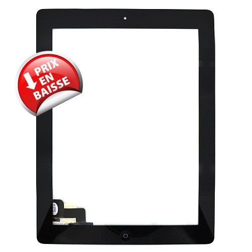 Vitre tactile noire avec bouton home - iPad 2 Noir (Qualité Premium) - Photo 2