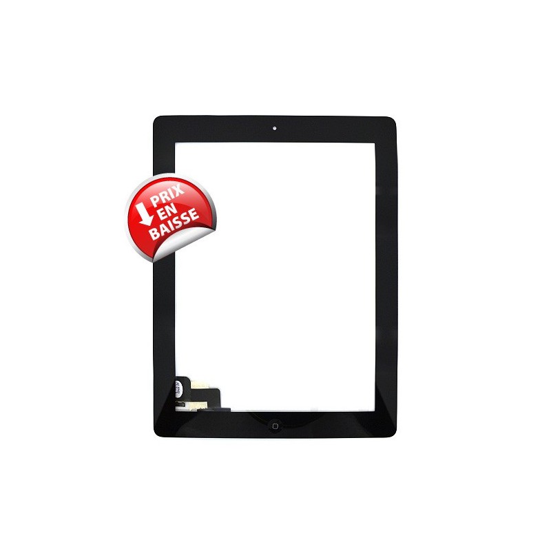 Vitre tactile noire avec bouton home - iPad 2 Noir (Qualité Premium) - Photo 2