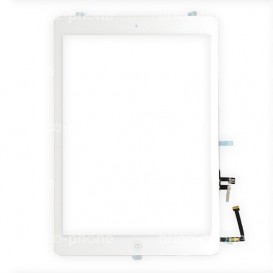 Vitre tactile blanche avec bouton home - iPad Air Blanc (Qualité Premium) - Photo 1