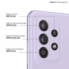 Vitre caméra arrière Grand Angle (Officielle) - Galaxy A52, A52s, A72 - Photo 1