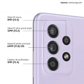 Vitre caméra arrière Grand Angle (Officielle) - Galaxy A52, A52s, A72 - Photo 1