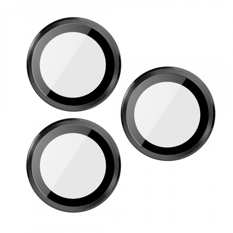 Verre trempé 3D Noir pour vitre caméra arrière - iPhone 15 Pro et 15 Pro photo 1