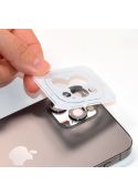 Verre trempé 3D Blanc pour vitre caméra arrière - iPhone 15 Pro et 15 Pro