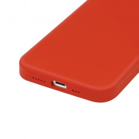 Housse silicone iPhone 12 et 12 Pro avec intérieur microfibres - Rouge photo 1