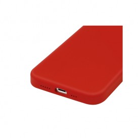 Housse silicone iPhone 14 avec intérieur microfibres - Rouge de Mars photo 3