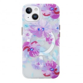 Coque iPhone 14 - Motif fleurs Violettes photo 1