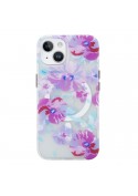 Coque iPhone 14 - Motif fleurs Violettes photo 1