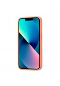 Coque en silicone iPhone X, XS intérieur en microfibres - Corail Orange photo 2