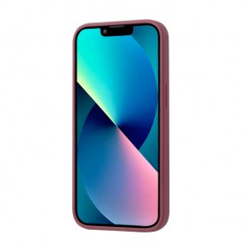 Coque en silicone iPhone XR avec intérieur en microfibres - couleur Prune photo 1