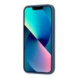 Coque en silicone iPhone XR intérieur en microfibres - bleu nuit photo 1