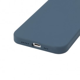 Coque en silicone iPhone XR intérieur en microfibres - bleu nuit photo 4