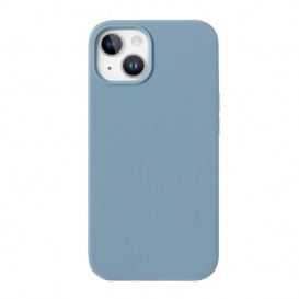 Coque en silicone iPhone XR intérieur en microfibres - Bleu Givré photo 1