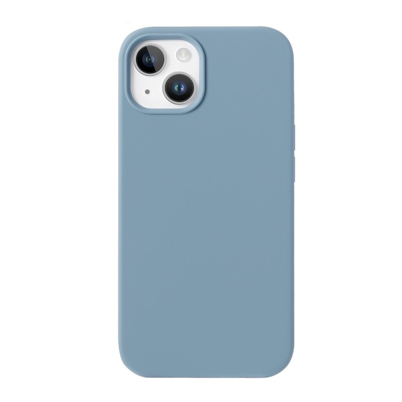 Coque en silicone iPhone XR intérieur en microfibres - Bleu Givré photo 1
