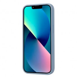 Coque en silicone iPhone XR intérieur en microfibres - Bleu Givré photo 2