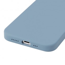 Coque en silicone iPhone XR intérieur en microfibres - Bleu Givré photo 4