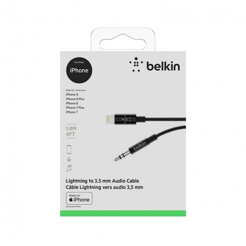 Câble BELKIN Jack 3,5 mm et Lightning certifié MFI (1,8m) photo 3
