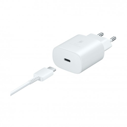 Chargeur ultra rapide USB-C 25W (Officiel) Samsung (avec câble) - Blanc photo 1