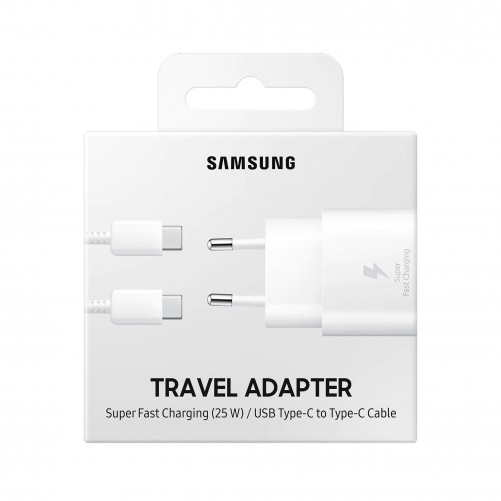 Chargeur ultra rapide USB-C 25W (Officiel) Samsung (avec câble) - Blanc photo 3