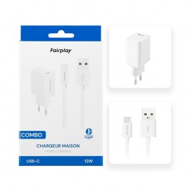 Chargeur (12W) avec câble USB-C (1m) - Blanc photo 1