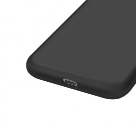 Housse silicone iPhone 12 et iPhone 12 Pro avec intérieur microfibres - Noire photo 1