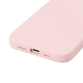 Housse silicone iPhone 13 avec intérieur microfibres - Rose pastel photo 1