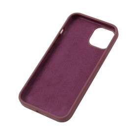 Housse silicone iPhone 14 avec intérieur microfibres - Bordeaux photo 2