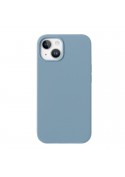 Housse silicone iPhone 14 avec intérieur microfibres - Bleu photo 4