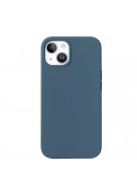 Housse silicone iPhone 14 avec intérieur microfibres - Bleue nuit photo 4