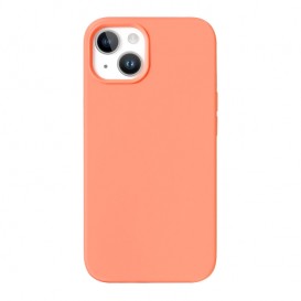 Housse silicone iPhone 14 avec intérieur microfibres - Orange photo 4