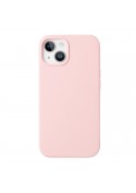 Housse silicone iPhone 14 avec intérieur microfibres - Rose pastel photo 4