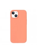 Housse silicone iPhone 15 avec intérieur microfibres - Orange photo 4
