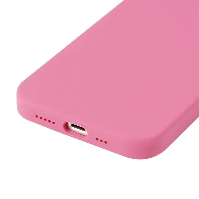 Housse silicone iPhone 15 avec intérieur microfibres - Rose photo 1