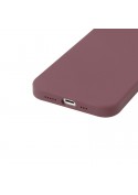 Housse silicone iPhone 15 Plus avec intérieur microfibres - Bordeaux photo 1