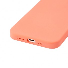 Housse silicone iPhone 15 Plus avec intérieur microfibres - Orange photo 1