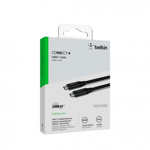 Câble USB4 USB-C vers USB-C BELKIN (0,8M) 100 WATT - Noir photo 3